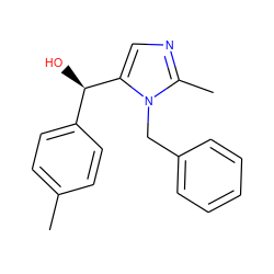 Cc1ccc([C@@H](O)c2cnc(C)n2Cc2ccccc2)cc1 ZINC000003954490