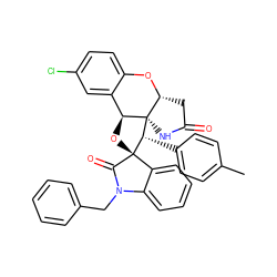 Cc1ccc([C@@H]2[C@@]3(O[C@H]4c5cc(Cl)ccc5O[C@@H]5CC(=O)N[C@@]425)C(=O)N(Cc2ccccc2)c2ccccc23)cc1 ZINC001772627960