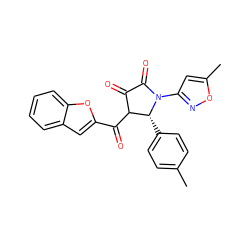 Cc1ccc([C@@H]2C(C(=O)c3cc4ccccc4o3)C(=O)C(=O)N2c2cc(C)on2)cc1 ZINC000008996339