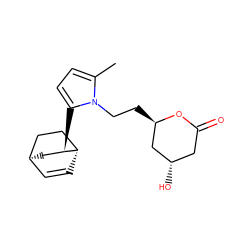 Cc1ccc([C@@H]2C[C@H]3C=C[C@H]2CC3)n1CC[C@@H]1C[C@@H](O)CC(=O)O1 ZINC000100662172