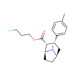 Cc1ccc([C@@H]2C[C@H]3CC[C@@H]([C@@H]2C(=O)OCCCF)N3C)cc1 ZINC000034092980