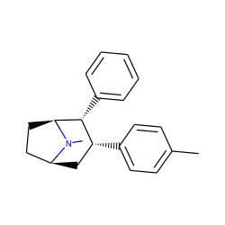 Cc1ccc([C@@H]2C[C@H]3CC[C@@H]([C@@H]2c2ccccc2)N3C)cc1 ZINC000027554250