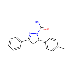 Cc1ccc([C@@H]2CC(c3ccccc3)=NN2C(N)=O)cc1 ZINC000072171006