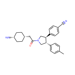 Cc1ccc([C@@H]2CN(C(=O)C[C@H]3CC[C@@H](N)CC3)C[C@H]2c2ccc(C#N)cc2)cc1 ZINC001772647537