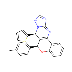 Cc1ccc([C@@H]2Oc3ccccc3C3=C2[C@@H](c2cccs2)N2NC=NC2=N3)cc1 ZINC000013122578