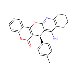 Cc1ccc([C@@H]2c3c(nc4c(c3N)CCCC4)Oc3c2c(=O)oc2ccccc32)cc1 ZINC000096284164