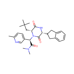 Cc1ccc([C@H](C(=O)N(C)C)N2C(=O)[C@@H](C3Cc4ccccc4C3)NC(=O)[C@H]2CC(C)(C)C)cn1 ZINC000084653896