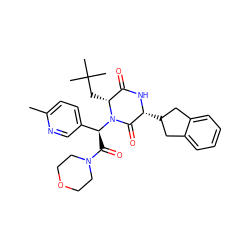 Cc1ccc([C@H](C(=O)N2CCOCC2)N2C(=O)[C@@H](C3Cc4ccccc4C3)NC(=O)[C@H]2CC(C)(C)C)cn1 ZINC000084653897