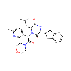 Cc1ccc([C@H](C(=O)N2CCOCC2)N2C(=O)[C@@H](C3Cc4ccccc4C3)NC(=O)[C@H]2CC(C)C)cn1 ZINC000084709955