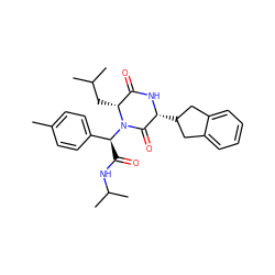 Cc1ccc([C@H](C(=O)NC(C)C)N2C(=O)[C@@H](C3Cc4ccccc4C3)NC(=O)[C@H]2CC(C)C)cc1 ZINC000013674888