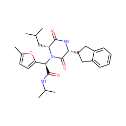 Cc1ccc([C@H](C(=O)NC(C)C)N2C(=O)[C@@H](C3Cc4ccccc4C3)NC(=O)[C@H]2CC(C)C)o1 ZINC000040565978