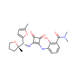 Cc1ccc([C@H](Nc2c(Nc3cccc(C(=O)N(C)C)c3O)c(=O)c2=O)[C@]2(C)CCCO2)o1 ZINC000207374237