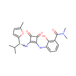 Cc1ccc([C@H](Nc2c(Nc3cccc(C(=O)N(C)C)c3O)c(=O)c2=O)C(C)C)o1 ZINC000101109938