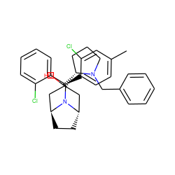 Cc1ccc([C@H](c2ccccc2Cl)N2[C@H]3CC[C@H]2CC(O)([C@@H]2CCCN2Cc2ccccc2)C3)c(Cl)c1 ZINC000261072735