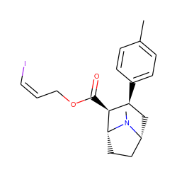 Cc1ccc([C@H]2C[C@@H]3CC[C@H]([C@H]2C(=O)OC/C=C\I)N3C)cc1 ZINC000026831629