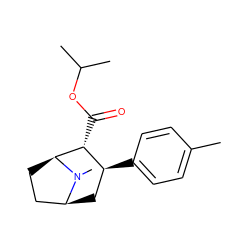 Cc1ccc([C@H]2C[C@H]3CC[C@@H]([C@@H]2C(=O)OC(C)C)N3C)cc1 ZINC000036270819