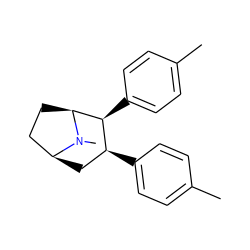 Cc1ccc([C@H]2C[C@H]3CC[C@@H]([C@H]2c2ccc(C)cc2)N3C)cc1 ZINC000035995064