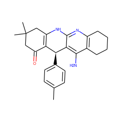 Cc1ccc([C@H]2C3=C(CC(C)(C)CC3=O)Nc3nc4c(c(N)c32)CCCC4)cc1 ZINC000040876769