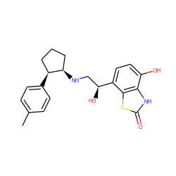 Cc1ccc([C@H]2CCC[C@H]2NC[C@H](O)c2ccc(O)c3[nH]c(=O)sc23)cc1 ZINC000299829986