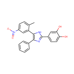 Cc1ccc([N+](=O)[O-])cc1-c1[nH]c(-c2ccc(O)c(O)c2)nc1-c1ccccc1 ZINC000013121796