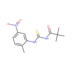 Cc1ccc([N+](=O)[O-])cc1NC(=S)NC(=O)C(C)(C)C ZINC000000146199