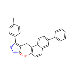 Cc1ccc(-c2[nH][nH]c(=O)c2Cc2c(O)ccc3cc(-c4ccccc4)ccc23)cc1 ZINC000169311764