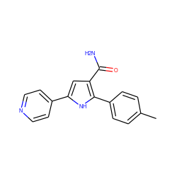 Cc1ccc(-c2[nH]c(-c3ccncc3)cc2C(N)=O)cc1 ZINC000064526935