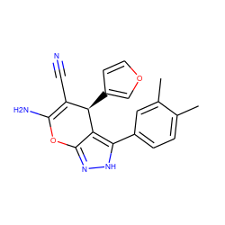 Cc1ccc(-c2[nH]nc3c2[C@H](c2ccoc2)C(C#N)=C(N)O3)cc1C ZINC000000377784