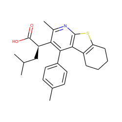 Cc1ccc(-c2c([C@@H](CC(C)C)C(=O)O)c(C)nc3sc4c(c23)CCCC4)cc1 ZINC000113123671