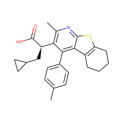 Cc1ccc(-c2c([C@@H](CC3CC3)C(=O)O)c(C)nc3sc4c(c23)CCCC4)cc1 ZINC000113123738