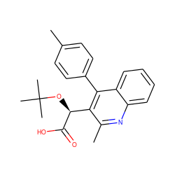 Cc1ccc(-c2c([C@H](OC(C)(C)C)C(=O)O)c(C)nc3ccccc23)cc1 ZINC000139437366