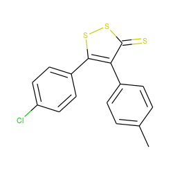 Cc1ccc(-c2c(-c3ccc(Cl)cc3)ssc2=S)cc1 ZINC000040421617