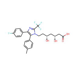 Cc1ccc(-c2c(-c3ccc(F)cc3)nc(C(F)(F)F)n2CC[C@@H](O)C[C@@H](O)CC(=O)O)cc1 ZINC000013833947