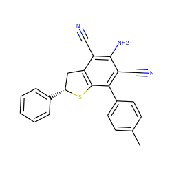 Cc1ccc(-c2c(C#N)c(N)c(C#N)c3c2S[C@H](c2ccccc2)C3)cc1 ZINC000095604495