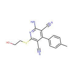 Cc1ccc(-c2c(C#N)c(N)nc(SCCO)c2C#N)cc1 ZINC000018804839