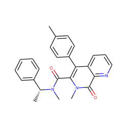 Cc1ccc(-c2c(C(=O)N(C)[C@H](C)c3ccccc3)n(C)c(=O)c3ncccc23)cc1 ZINC000049237174