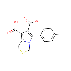 Cc1ccc(-c2c(C(=O)O)c(C(=O)O)c3n2CSC3)cc1 ZINC000004002227