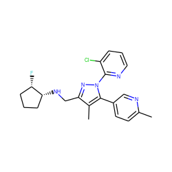 Cc1ccc(-c2c(C)c(CN[C@@H]3CCC[C@@H]3F)nn2-c2ncccc2Cl)cn1 ZINC000040875058