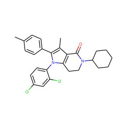 Cc1ccc(-c2c(C)c3c(n2-c2ccc(Cl)cc2Cl)CCN(C2CCCCC2)C3=O)cc1 ZINC000028706493