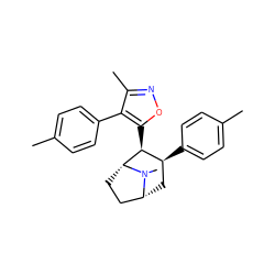 Cc1ccc(-c2c(C)noc2[C@H]2[C@@H](c3ccc(C)cc3)C[C@@H]3CC[C@H]2N3C)cc1 ZINC000040891828