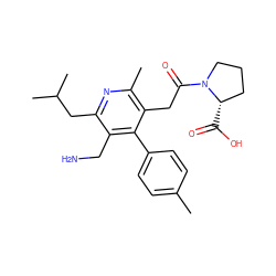 Cc1ccc(-c2c(CC(=O)N3CCC[C@@H]3C(=O)O)c(C)nc(CC(C)C)c2CN)cc1 ZINC000066166531