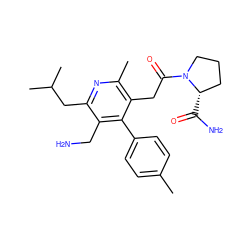 Cc1ccc(-c2c(CC(=O)N3CCC[C@@H]3C(N)=O)c(C)nc(CC(C)C)c2CN)cc1 ZINC000066166533