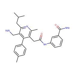 Cc1ccc(-c2c(CC(=O)Nc3cccc(C(N)=O)c3)c(C)nc(CC(C)C)c2CN)cc1 ZINC000066156814