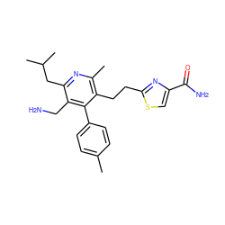 Cc1ccc(-c2c(CCc3nc(C(N)=O)cs3)c(C)nc(CC(C)C)c2CN)cc1 ZINC001772582664