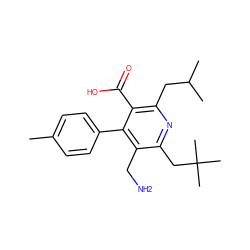 Cc1ccc(-c2c(CN)c(CC(C)(C)C)nc(CC(C)C)c2C(=O)O)cc1 ZINC000066074686