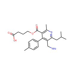 Cc1ccc(-c2c(CN)c(CC(C)C)nc(C)c2C(=O)OCCCC(=O)O)cc1 ZINC000150017260