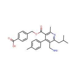 Cc1ccc(-c2c(CN)c(CC(C)C)nc(C)c2C(=O)OCc2ccc(C(=O)O)cc2)cc1 ZINC000165001388