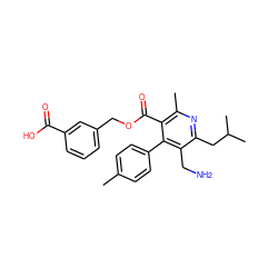 Cc1ccc(-c2c(CN)c(CC(C)C)nc(C)c2C(=O)OCc2cccc(C(=O)O)c2)cc1 ZINC000150082908