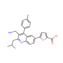 Cc1ccc(-c2c(CN)c(CC(C)C)nc3ccc(-c4ccc(C(=O)O)o4)cc23)cc1 ZINC000149122815