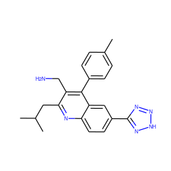 Cc1ccc(-c2c(CN)c(CC(C)C)nc3ccc(-c4nn[nH]n4)cc23)cc1 ZINC000072122052